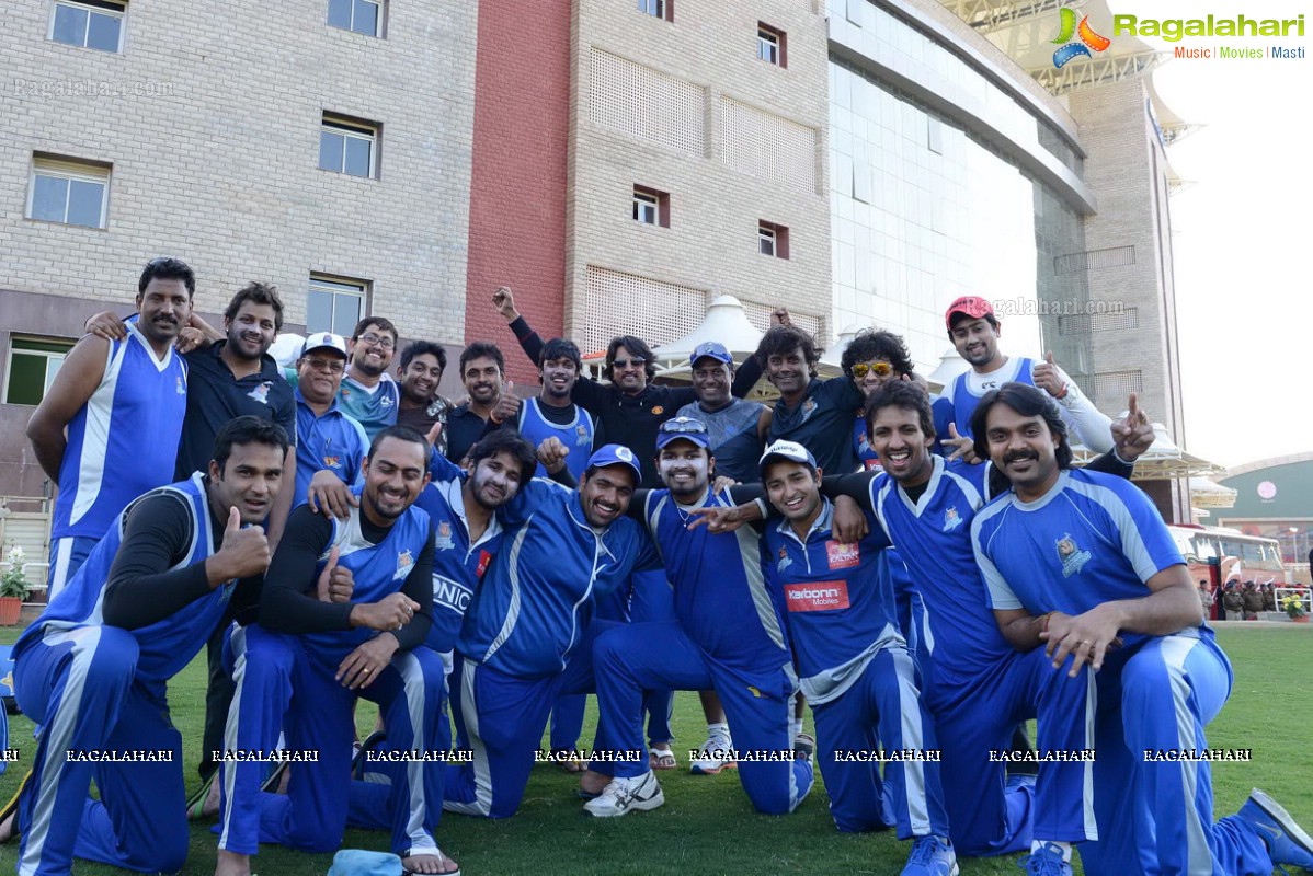 CCL 3: Telugu Warriors Team Practice Match at JSCA Stadium, Ranchi