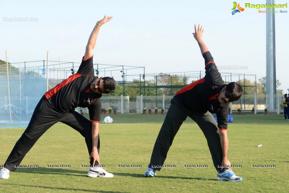 CCL 3: Telugu Warriors Team Practice Match at JSCA Stadium, Ranchi