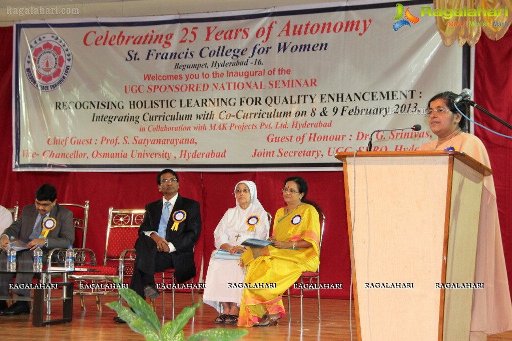 St. Francis College for Women UGC sponsored National Seminar  (Feb. 8, 2013)