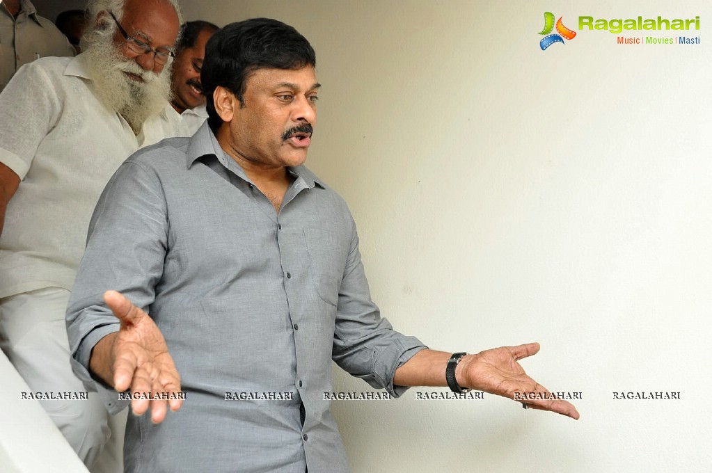 Chiranjeevi visits AP Cine Workers Co-Operative Housing Society Chitrapuri Colony, Hyderabad