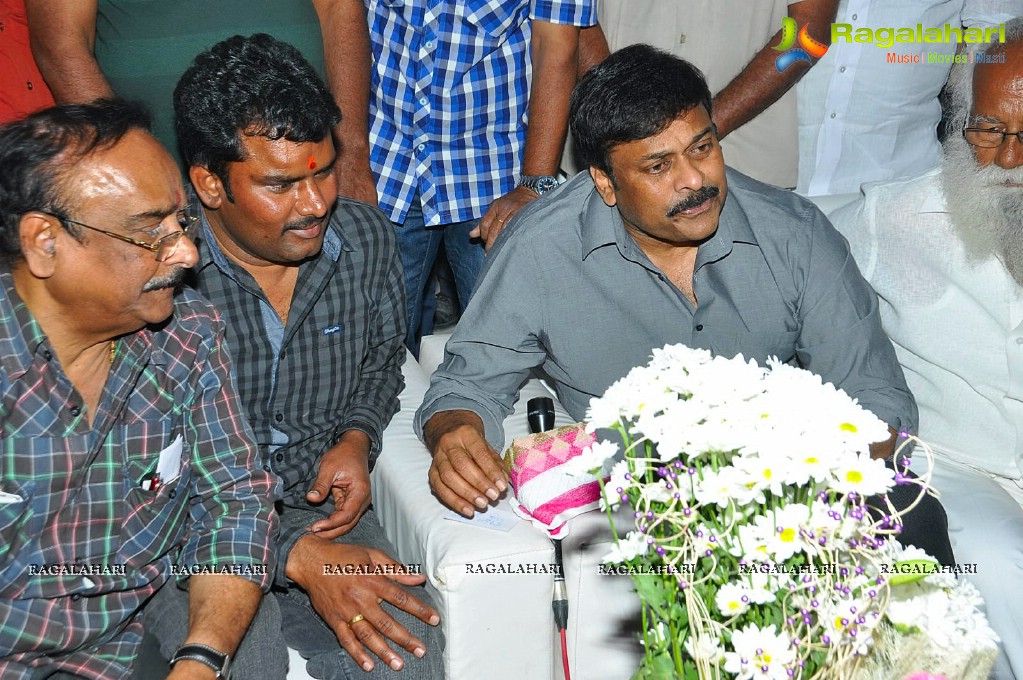 Chiranjeevi visits AP Cine Workers Co-Operative Housing Society Chitrapuri Colony, Hyderabad