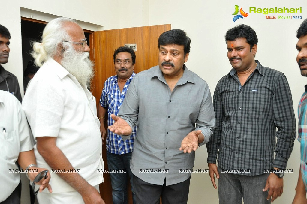 Chiranjeevi visits AP Cine Workers Co-Operative Housing Society Chitrapuri Colony, Hyderabad