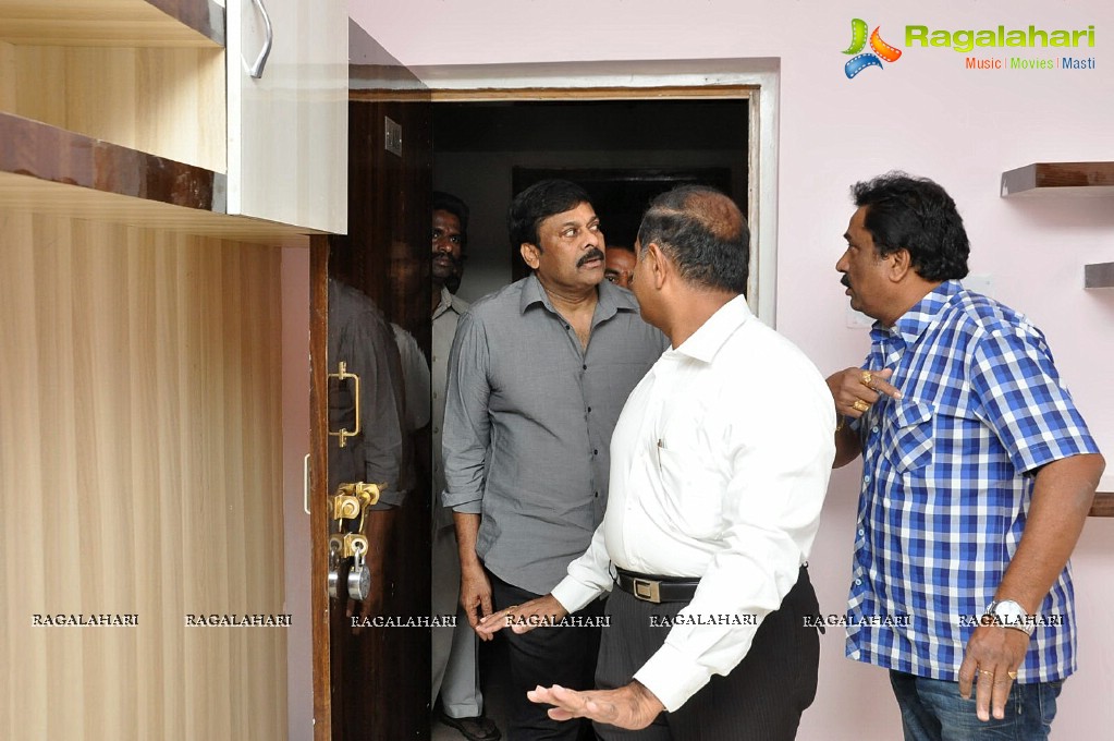 Chiranjeevi visits AP Cine Workers Co-Operative Housing Society Chitrapuri Colony, Hyderabad