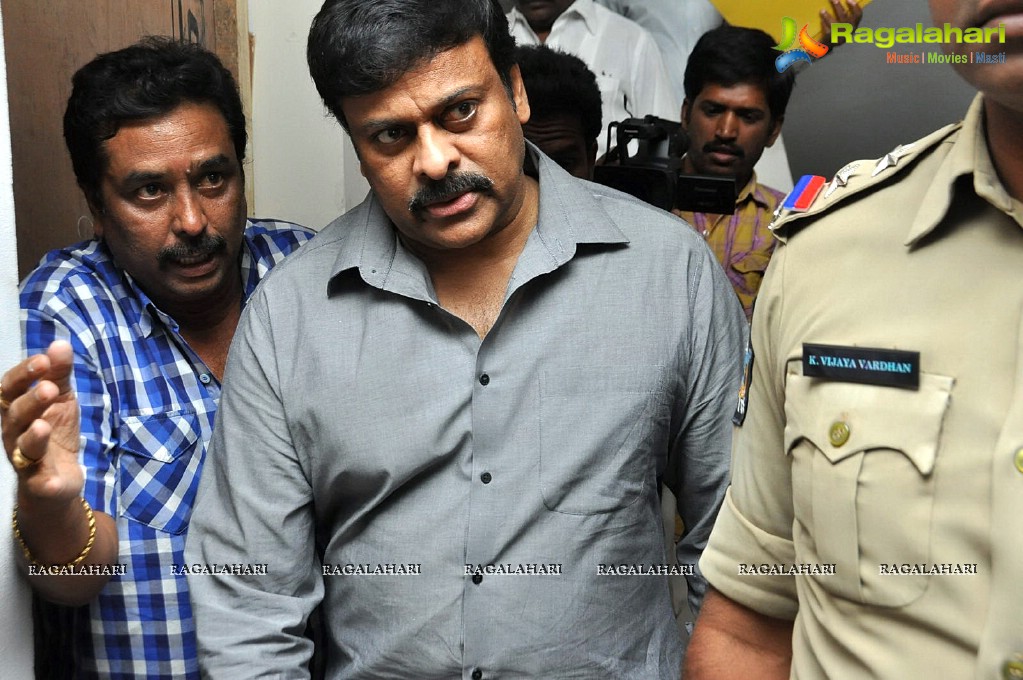 Chiranjeevi visits AP Cine Workers Co-Operative Housing Society Chitrapuri Colony, Hyderabad