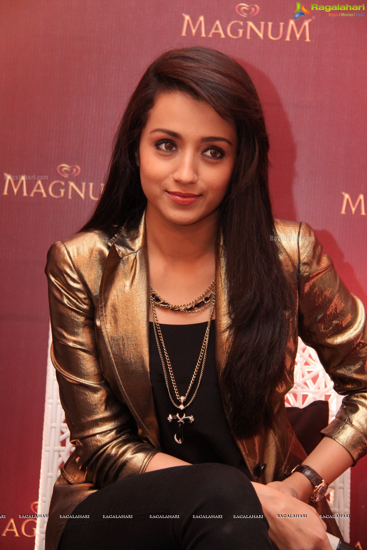 Trisha launches Premium Ice-Cream Brand 'Magnum' in Hyderabad