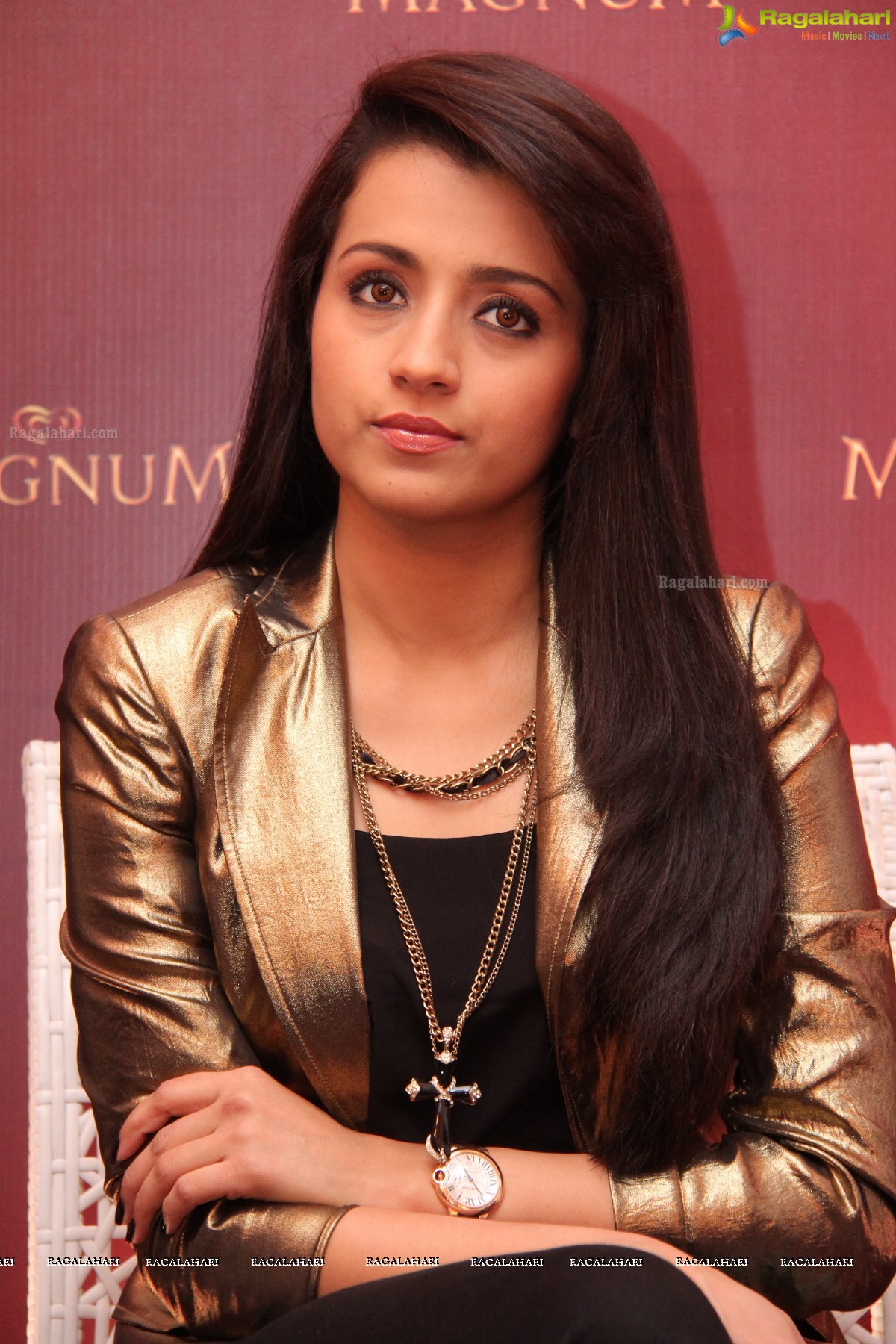 Trisha launches Premium Ice-Cream Brand 'Magnum' in Hyderabad