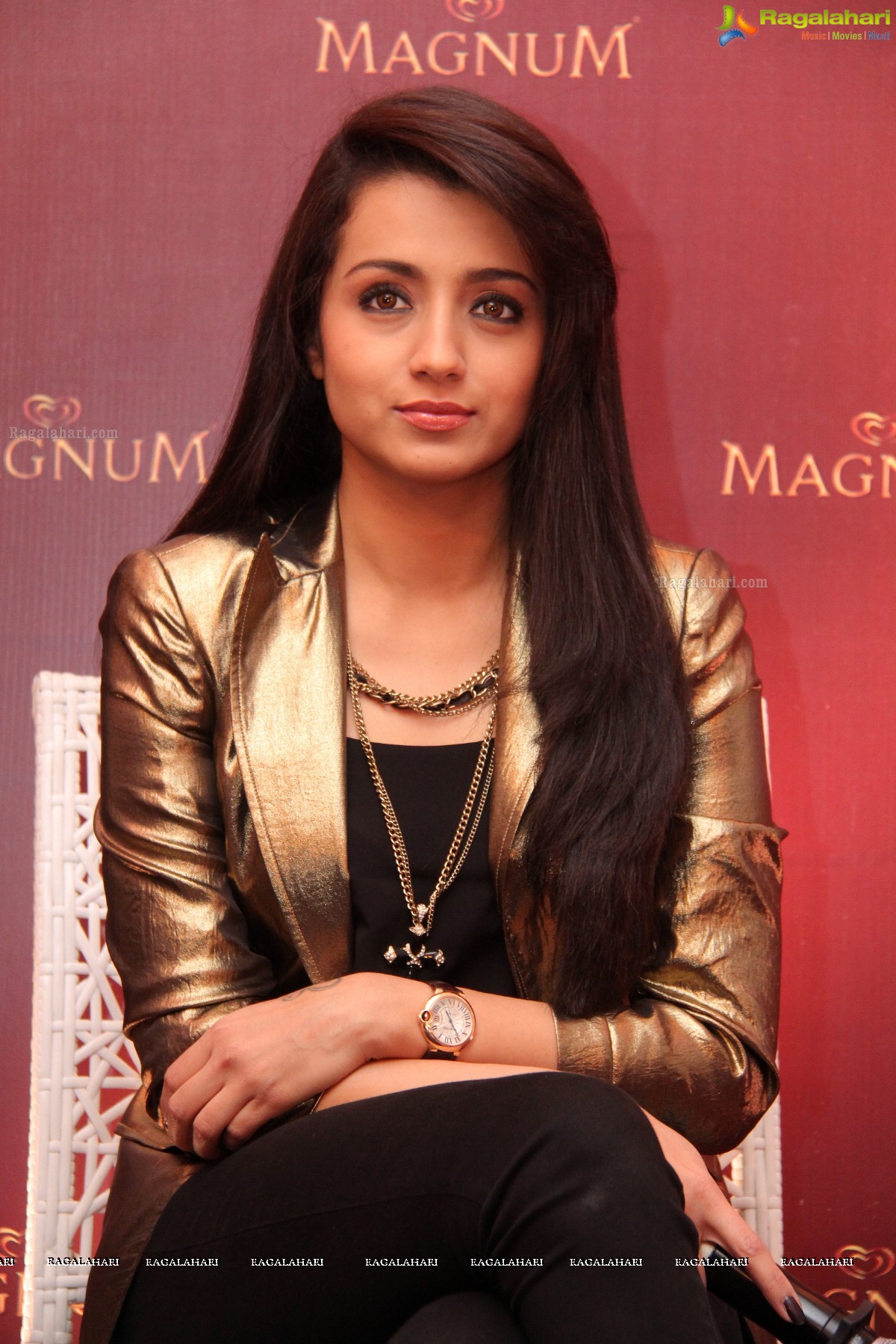 Trisha launches Premium Ice-Cream Brand 'Magnum' in Hyderabad