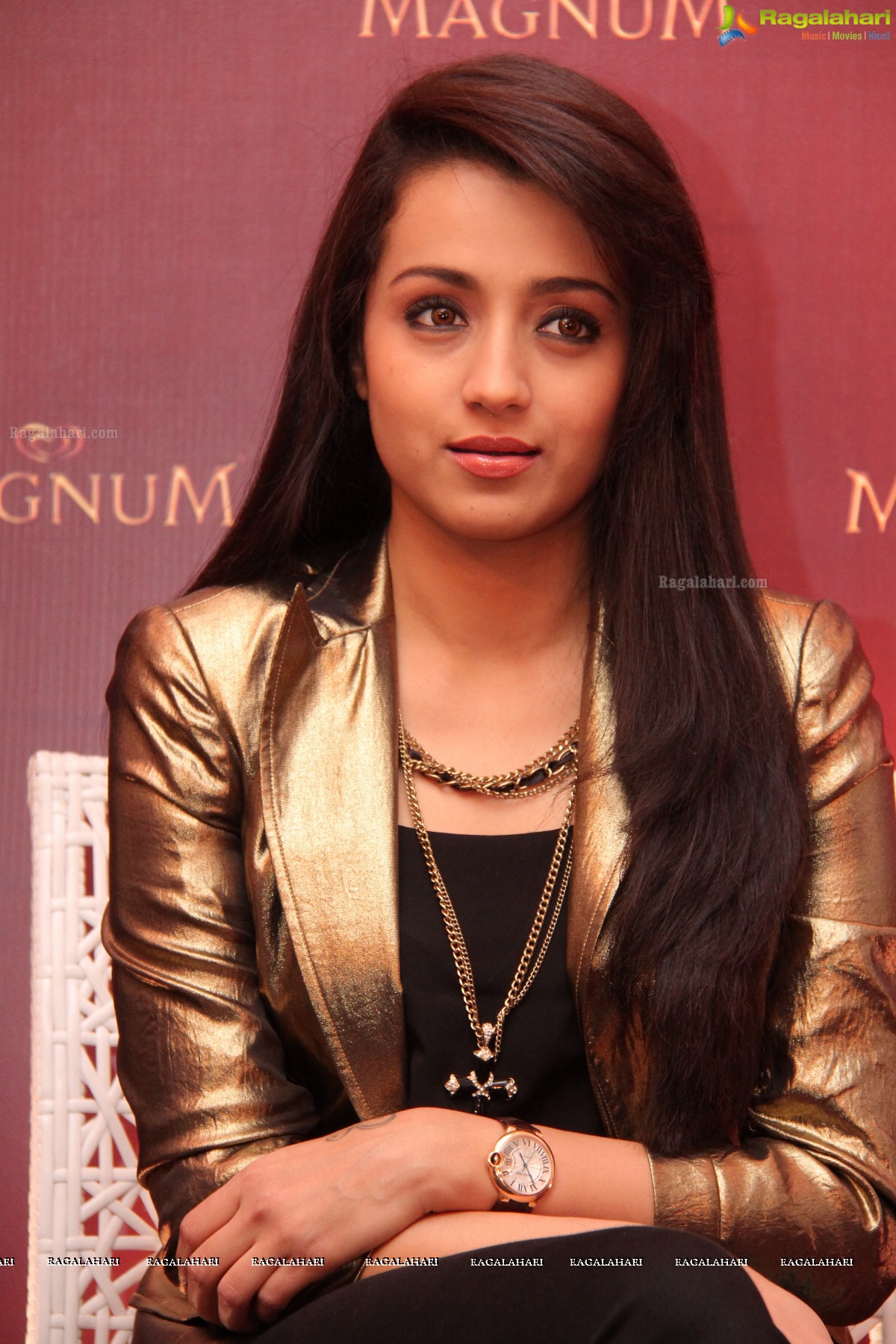 Trisha launches Premium Ice-Cream Brand 'Magnum' in Hyderabad