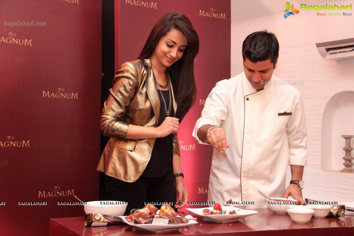 Trisha launches Premium Ice-Cream Brand 'Magnum' in Hyderabad