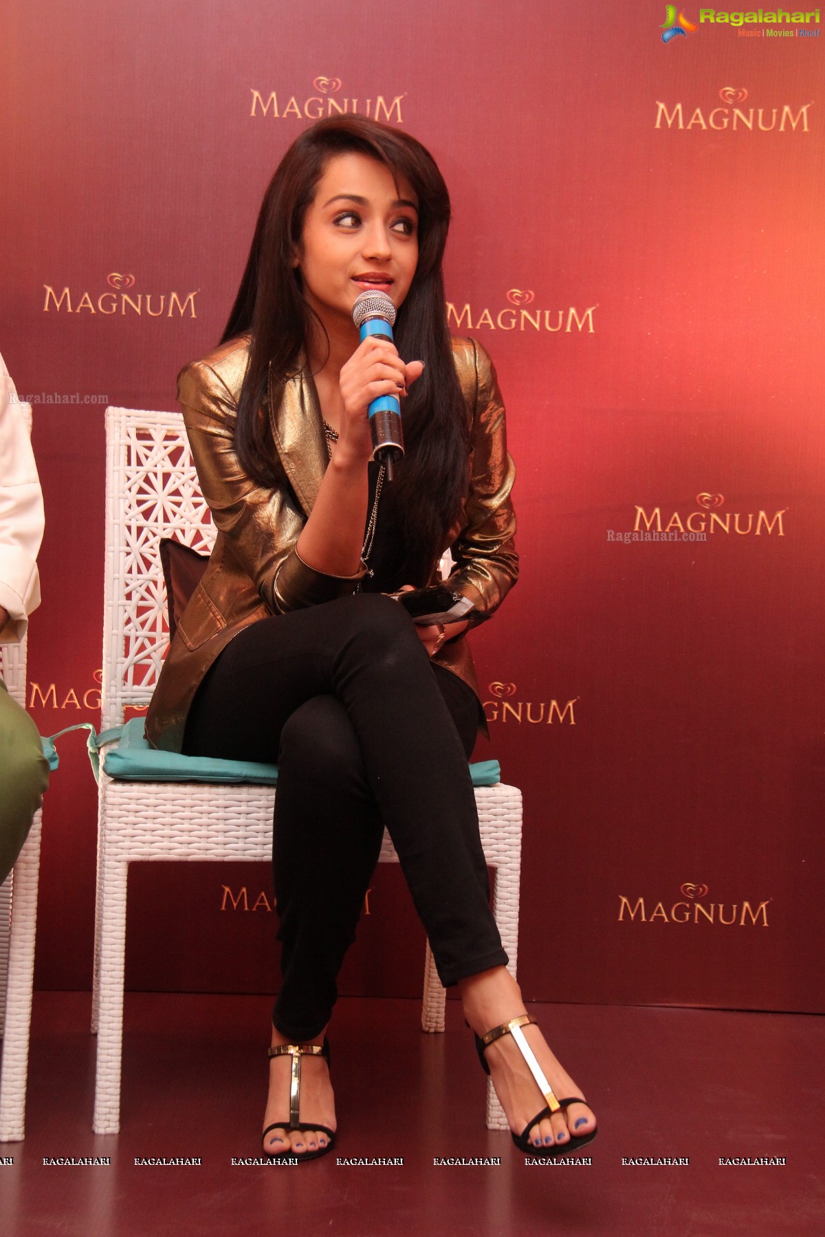 Trisha launches Premium Ice-Cream Brand 'Magnum' in Hyderabad