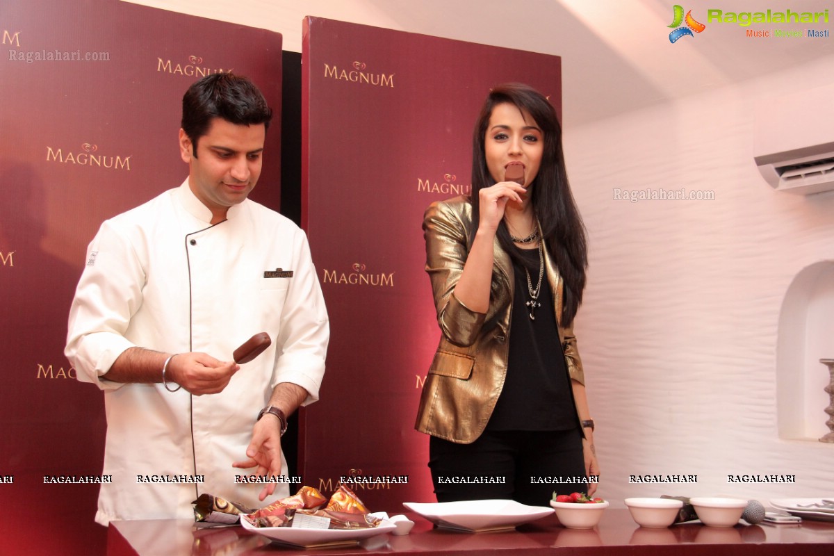 Trisha launches Premium Ice-Cream Brand 'Magnum' in Hyderabad