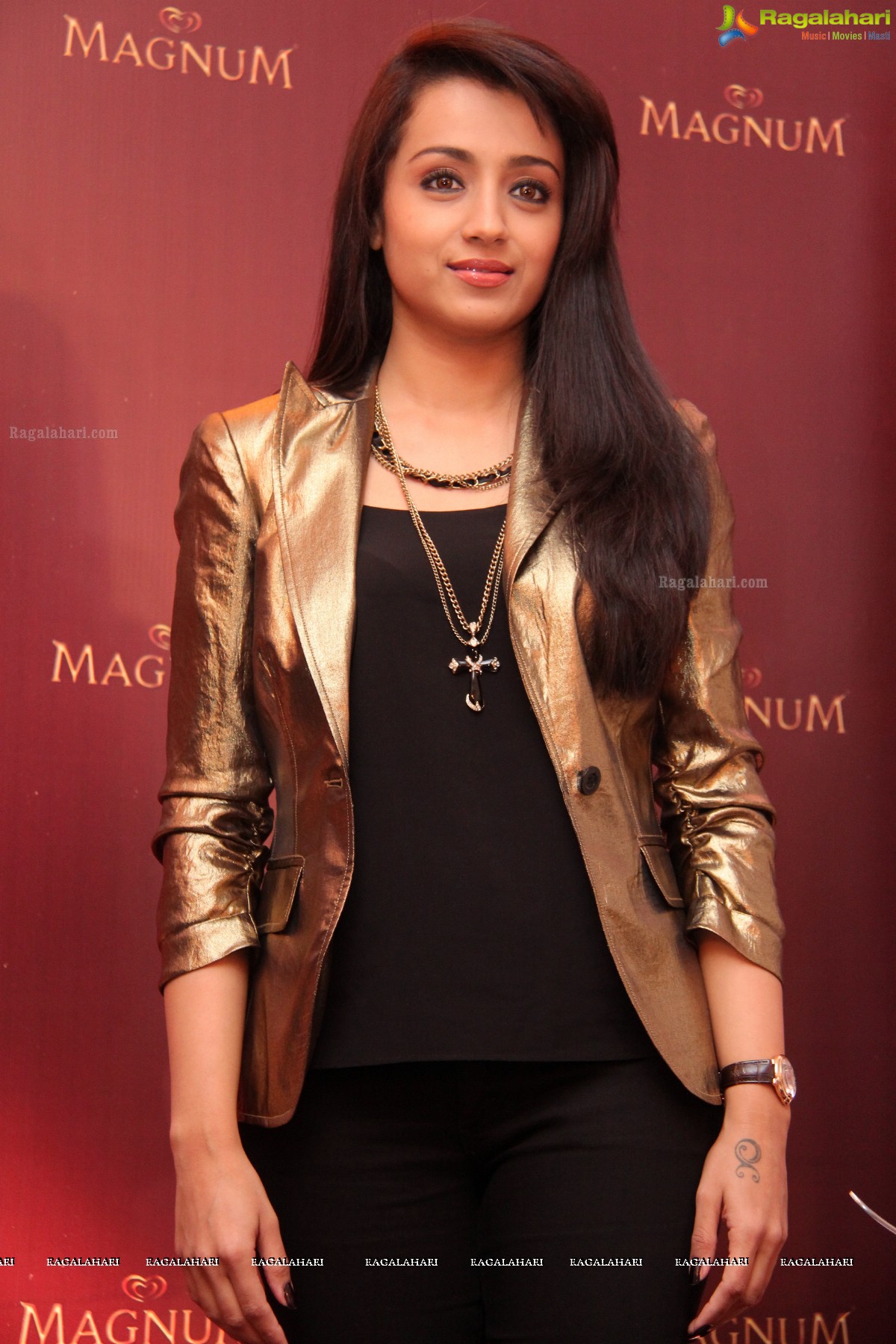 Trisha launches Premium Ice-Cream Brand 'Magnum' in Hyderabad