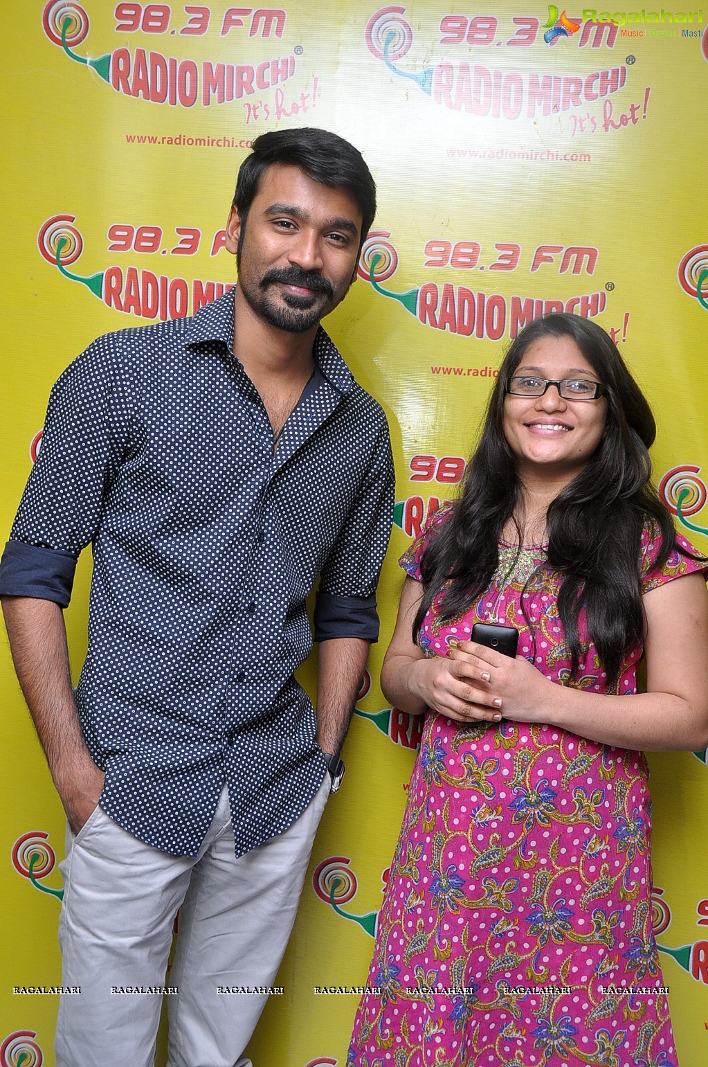 Dhanush at Radio Mirchi for Anekudu Promotions