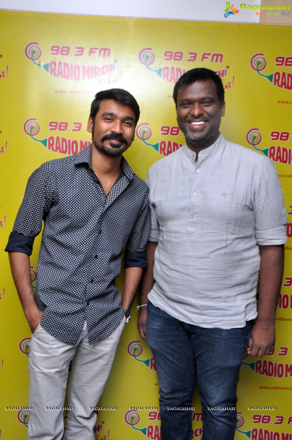 Dhanush at Radio Mirchi for Anekudu Promotions