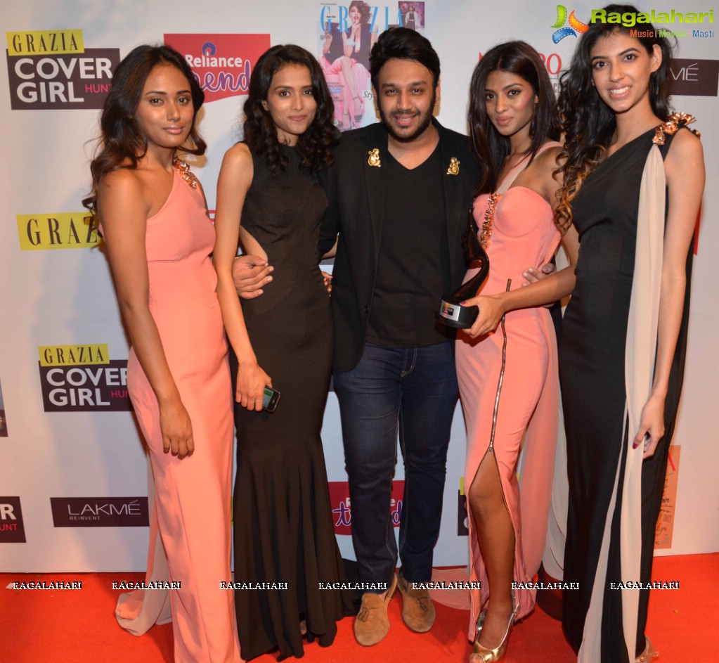 Celebs & Grazia Cover Girl Hunt winners at the Finale Event
