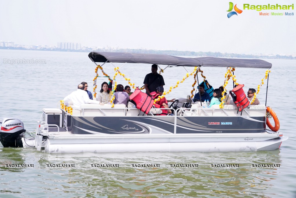 Telangana Tourism' Catamaran Luxury Yacht Launch by Sania Mirza at Lumbini Park, Hyderabad