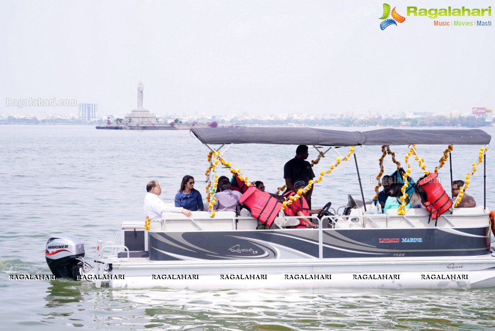 Telangana Tourism' Catamaran Luxury Yacht Launch by Sania Mirza at Lumbini Park, Hyderabad