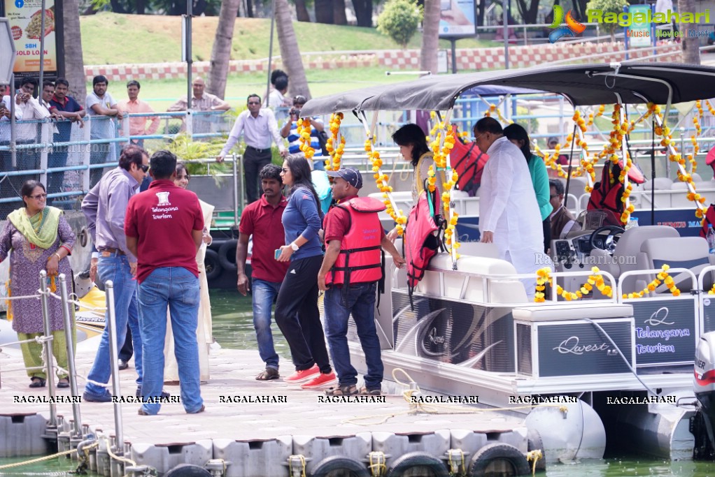 Telangana Tourism' Catamaran Luxury Yacht Launch by Sania Mirza at Lumbini Park, Hyderabad