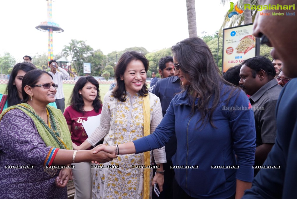 Telangana Tourism' Catamaran Luxury Yacht Launch by Sania Mirza at Lumbini Park, Hyderabad