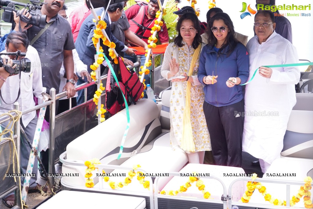 Telangana Tourism' Catamaran Luxury Yacht Launch by Sania Mirza at Lumbini Park, Hyderabad