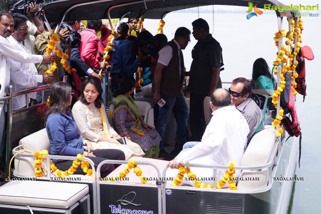 Telangana Tourism' Catamaran Luxury Yacht Launch by Sania Mirza at Lumbini Park, Hyderabad