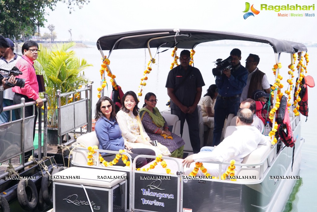 Telangana Tourism' Catamaran Luxury Yacht Launch by Sania Mirza at Lumbini Park, Hyderabad