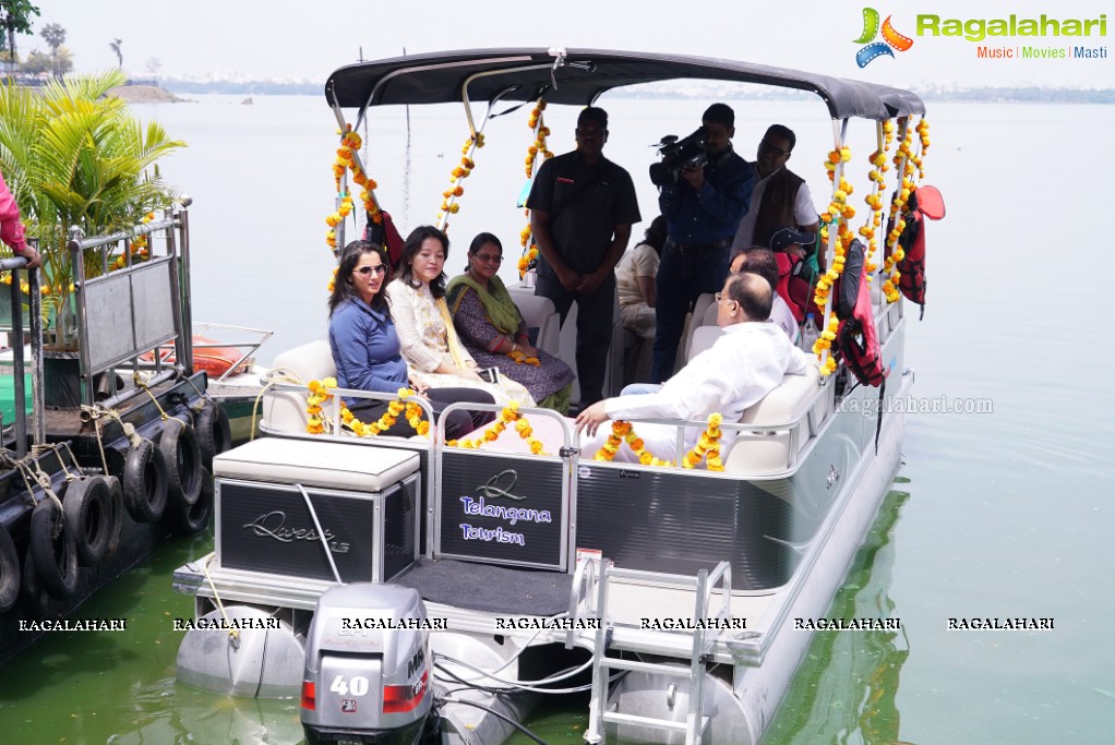 Telangana Tourism' Catamaran Luxury Yacht Launch by Sania Mirza at Lumbini Park, Hyderabad