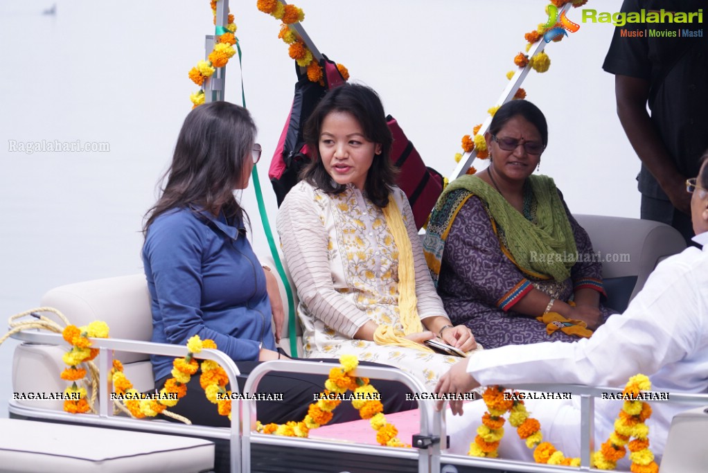 Telangana Tourism' Catamaran Luxury Yacht Launch by Sania Mirza at Lumbini Park, Hyderabad