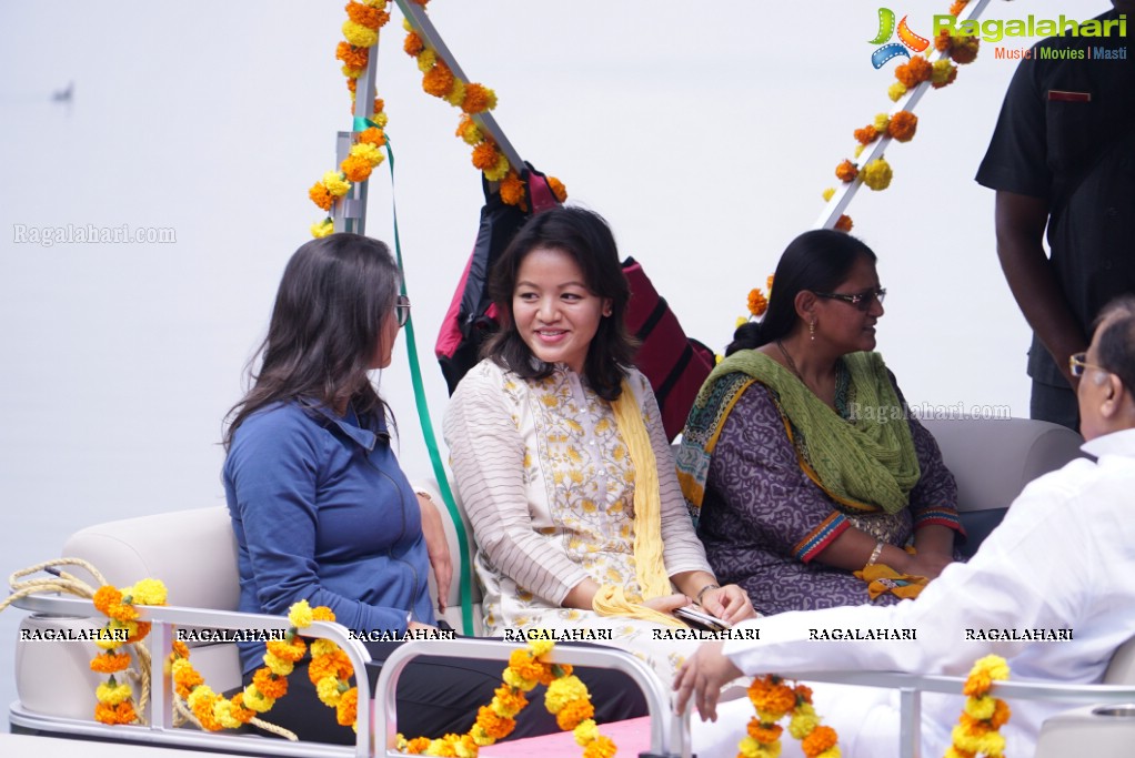 Telangana Tourism' Catamaran Luxury Yacht Launch by Sania Mirza at Lumbini Park, Hyderabad