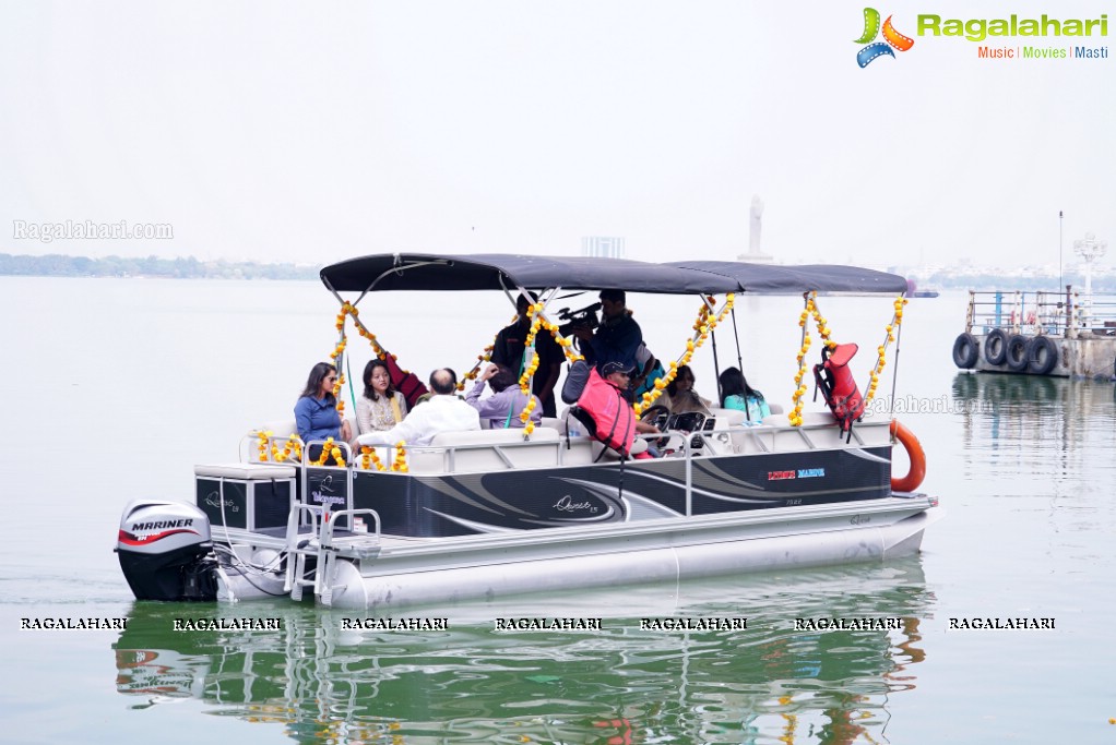 Telangana Tourism' Catamaran Luxury Yacht Launch by Sania Mirza at Lumbini Park, Hyderabad