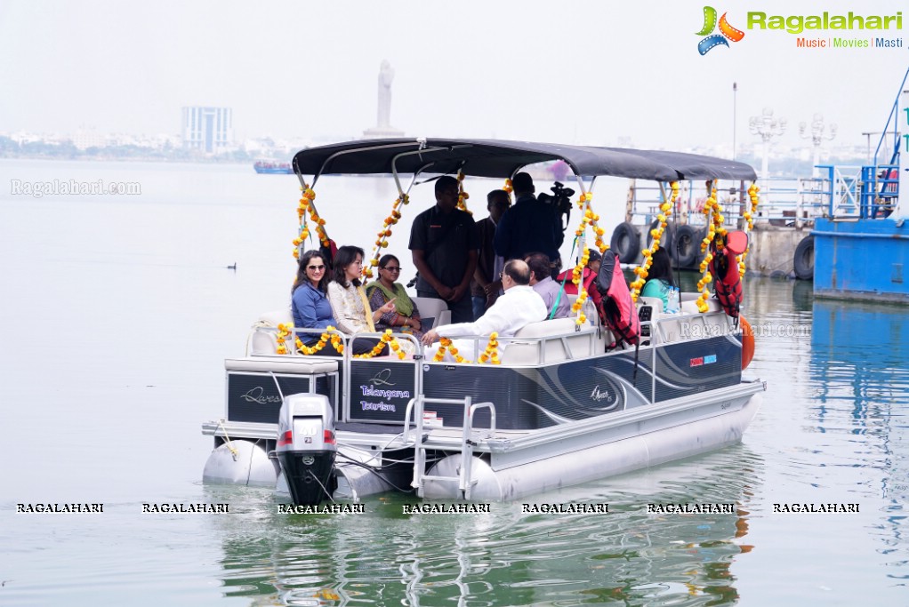 Telangana Tourism' Catamaran Luxury Yacht Launch by Sania Mirza at Lumbini Park, Hyderabad