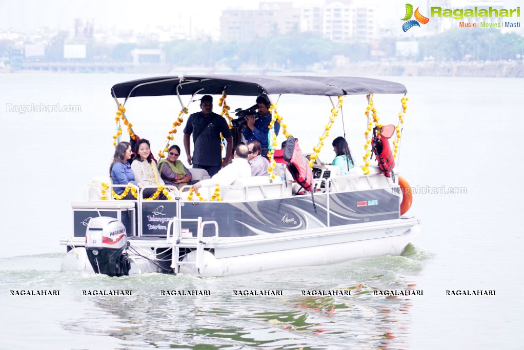 Telangana Tourism' Catamaran Luxury Yacht Launch by Sania Mirza at Lumbini Park, Hyderabad