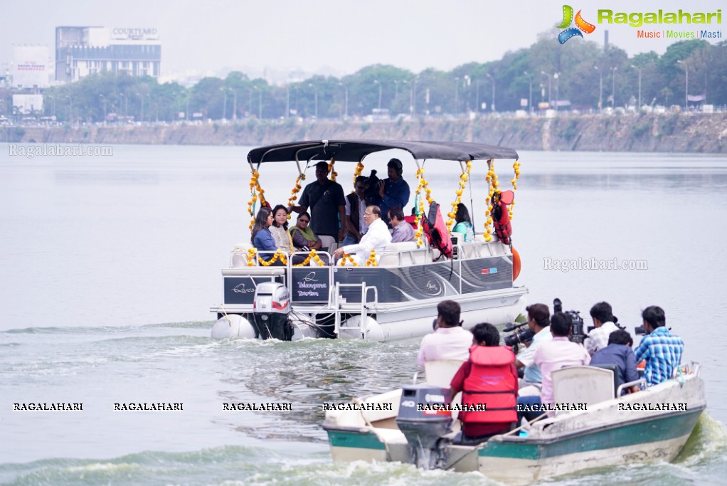 Telangana Tourism' Catamaran Luxury Yacht Launch by Sania Mirza at Lumbini Park, Hyderabad