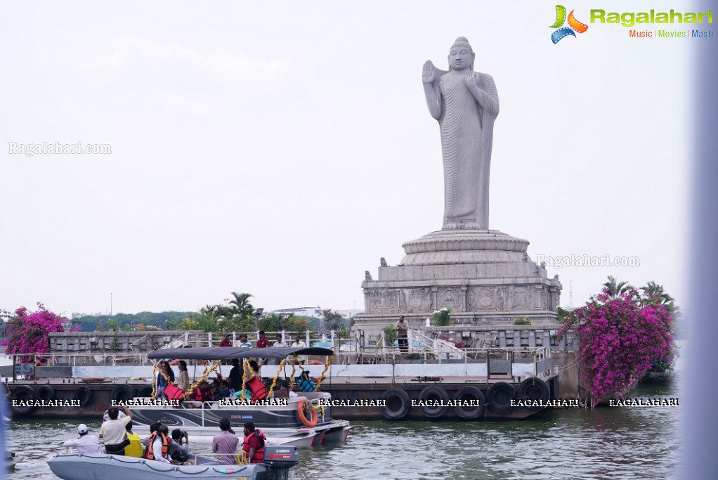 Telangana Tourism' Catamaran Luxury Yacht Launch by Sania Mirza at Lumbini Park, Hyderabad