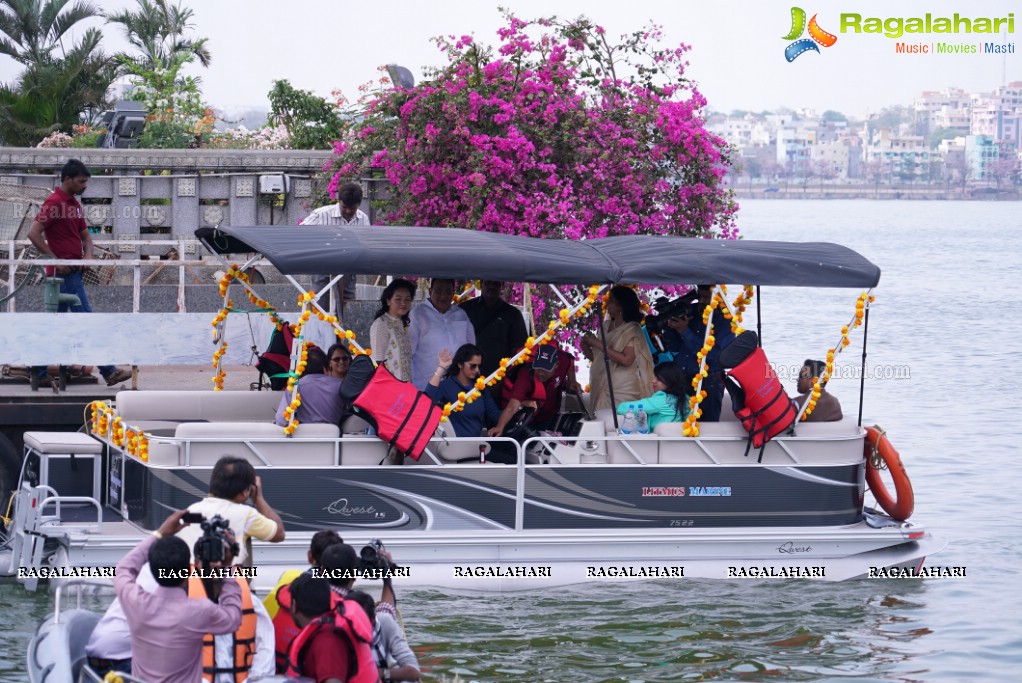 Telangana Tourism' Catamaran Luxury Yacht Launch by Sania Mirza at Lumbini Park, Hyderabad