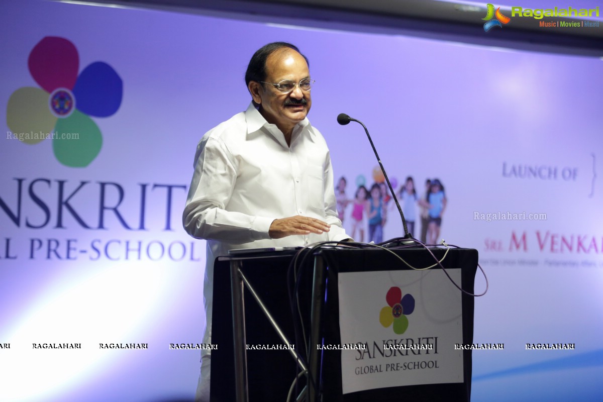 Venkaiah Naidu launches Sanskriti Pre-Global School, Hyderabad