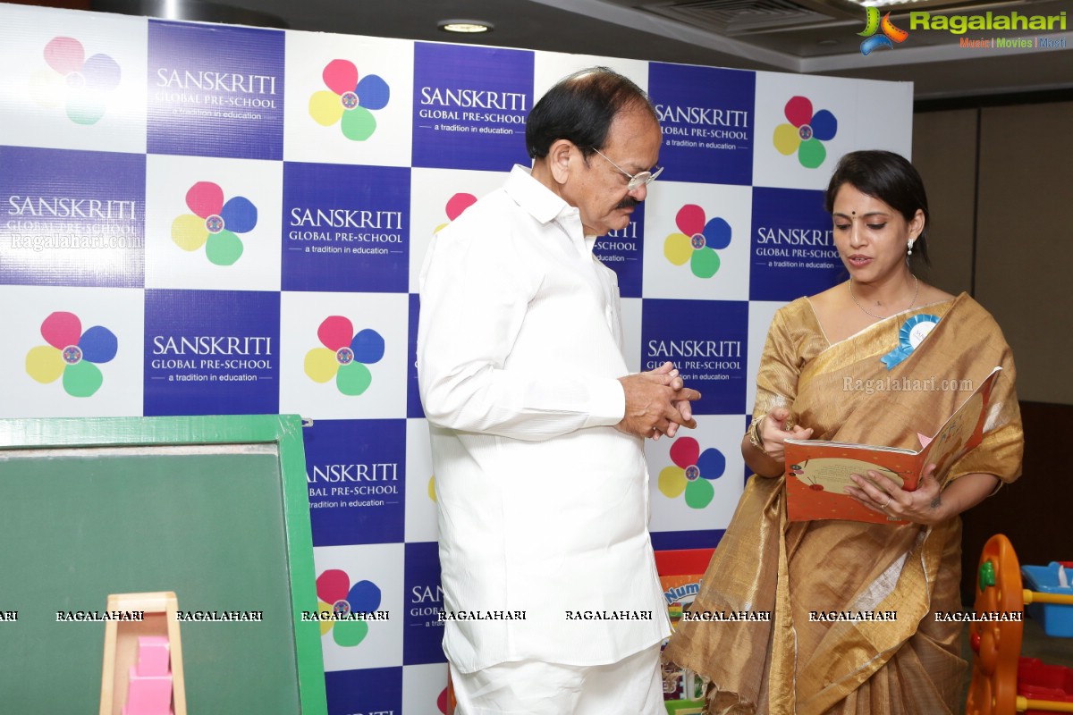 Venkaiah Naidu launches Sanskriti Pre-Global School, Hyderabad