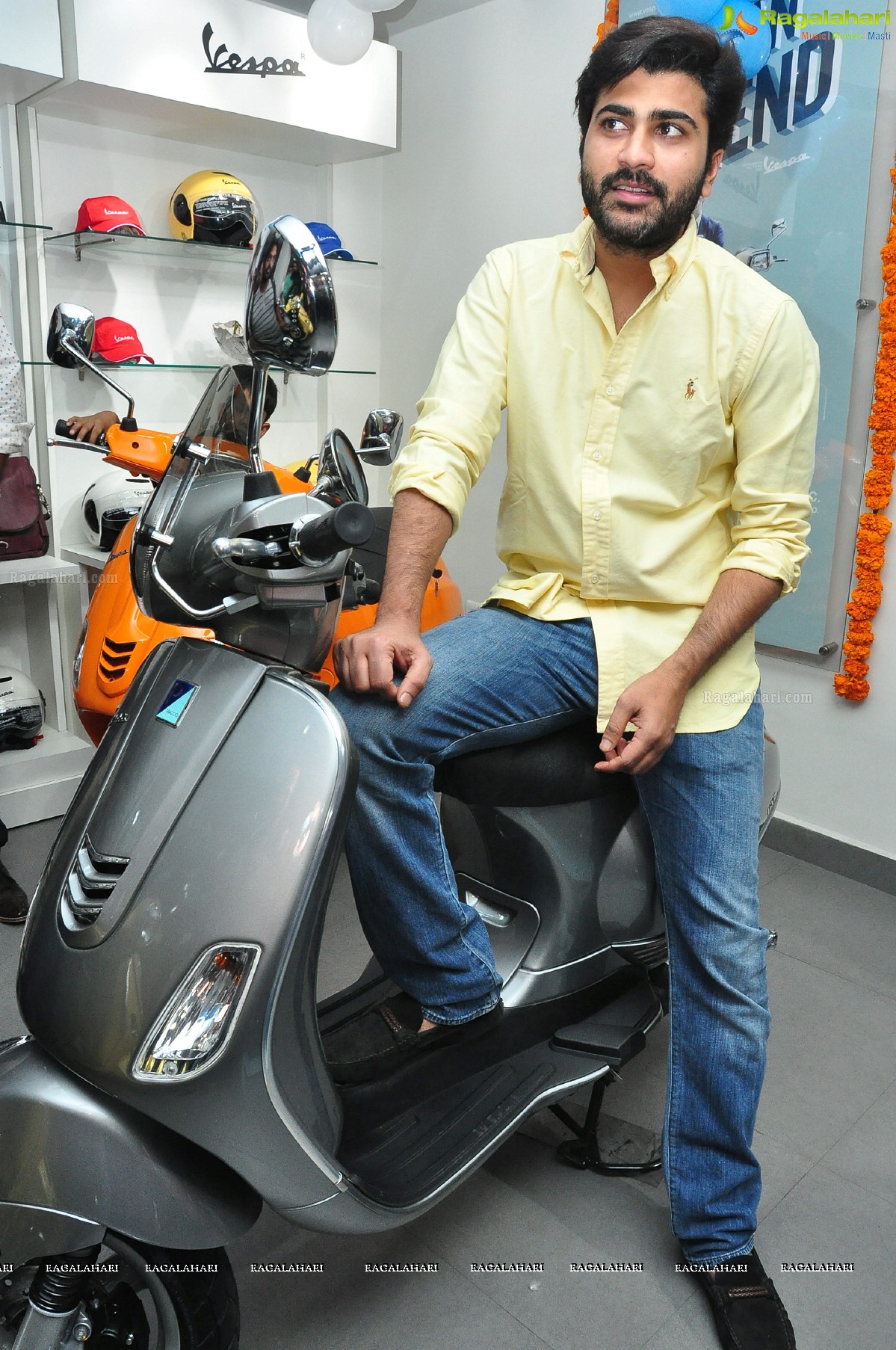 Sharwanand Launches Ashwam Vespa at Banjara Hills, Hyderabad