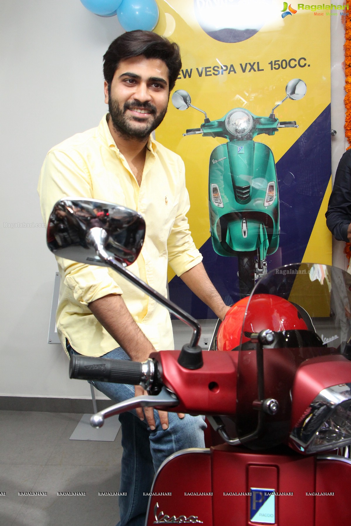 Sharwanand Launches Ashwam Vespa at Banjara Hills, Hyderabad