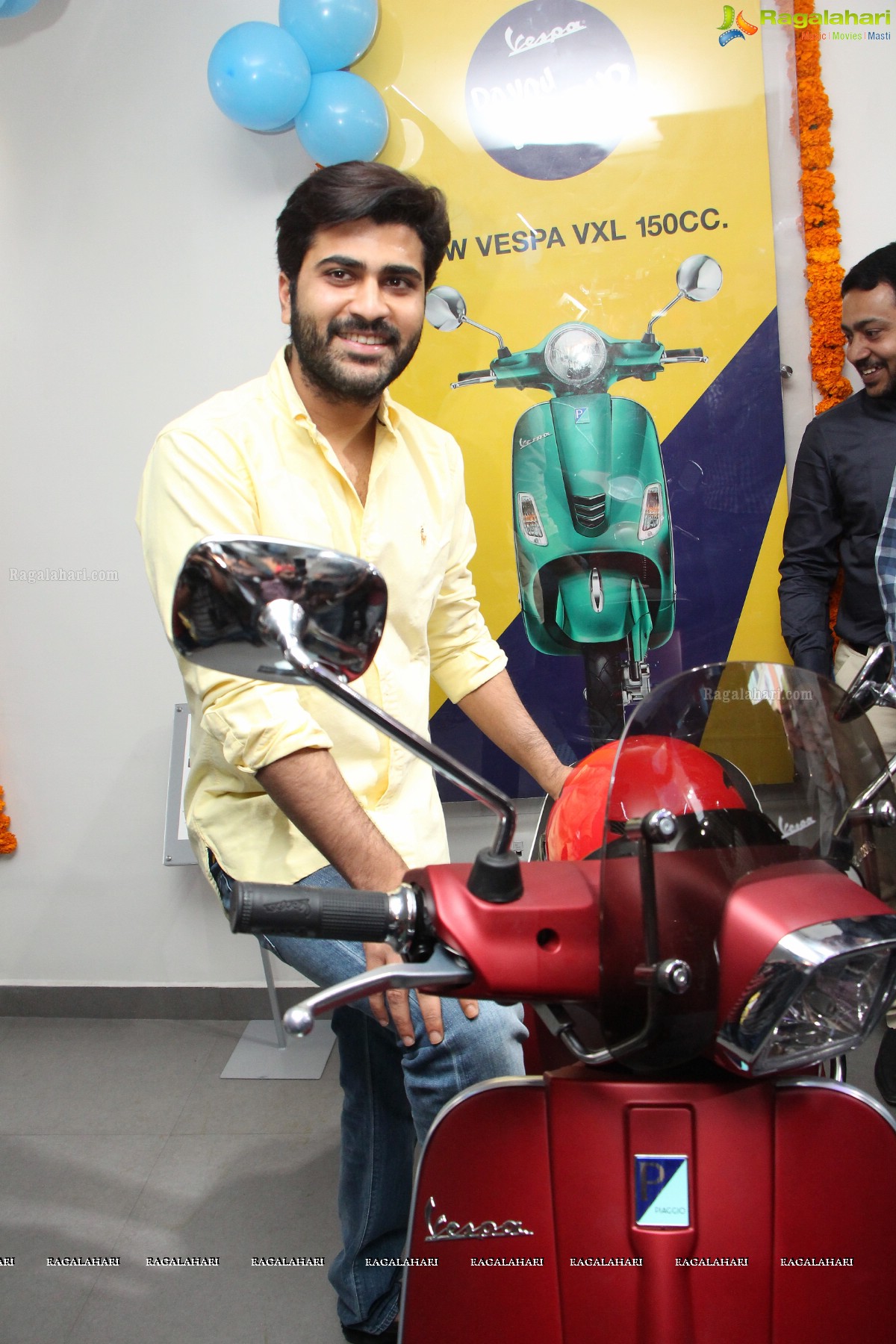 Sharwanand Launches Ashwam Vespa at Banjara Hills, Hyderabad