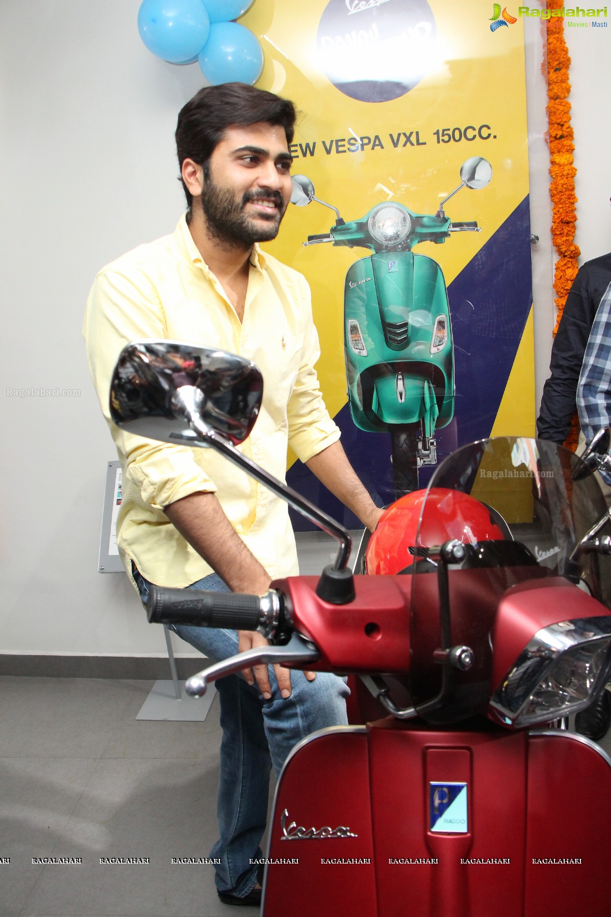 Sharwanand Launches Ashwam Vespa at Banjara Hills, Hyderabad