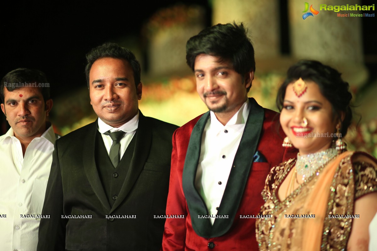 Grand Wedding Reception of Vishnu Vardhini and Anup Chand at D Lake View Resort, Hyderabad