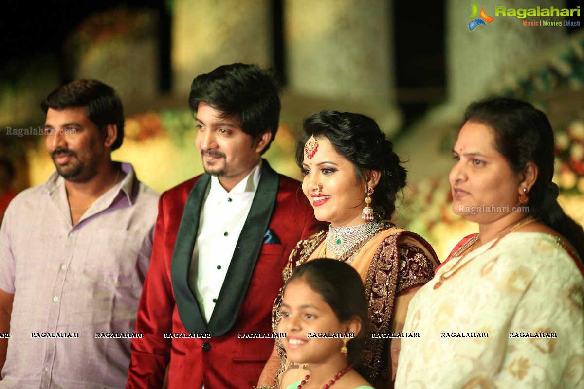 Grand Wedding Reception of Vishnu Vardhini and Anup Chand at D Lake View Resort, Hyderabad