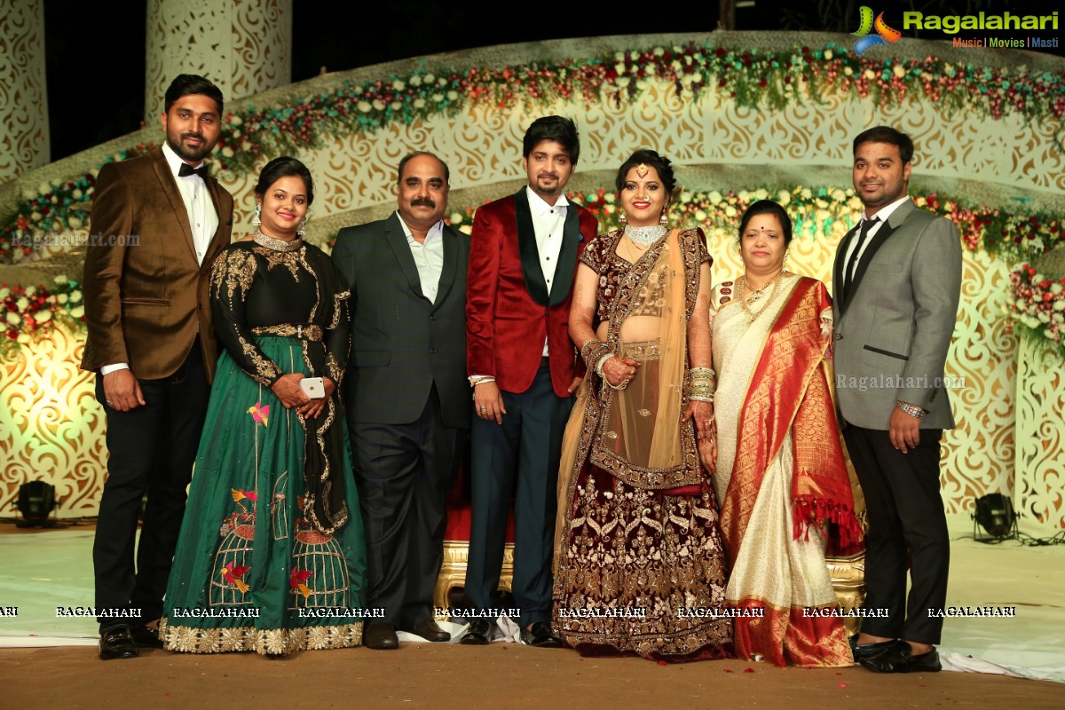 Grand Wedding Reception of Vishnu Vardhini and Anup Chand at D Lake View Resort, Hyderabad