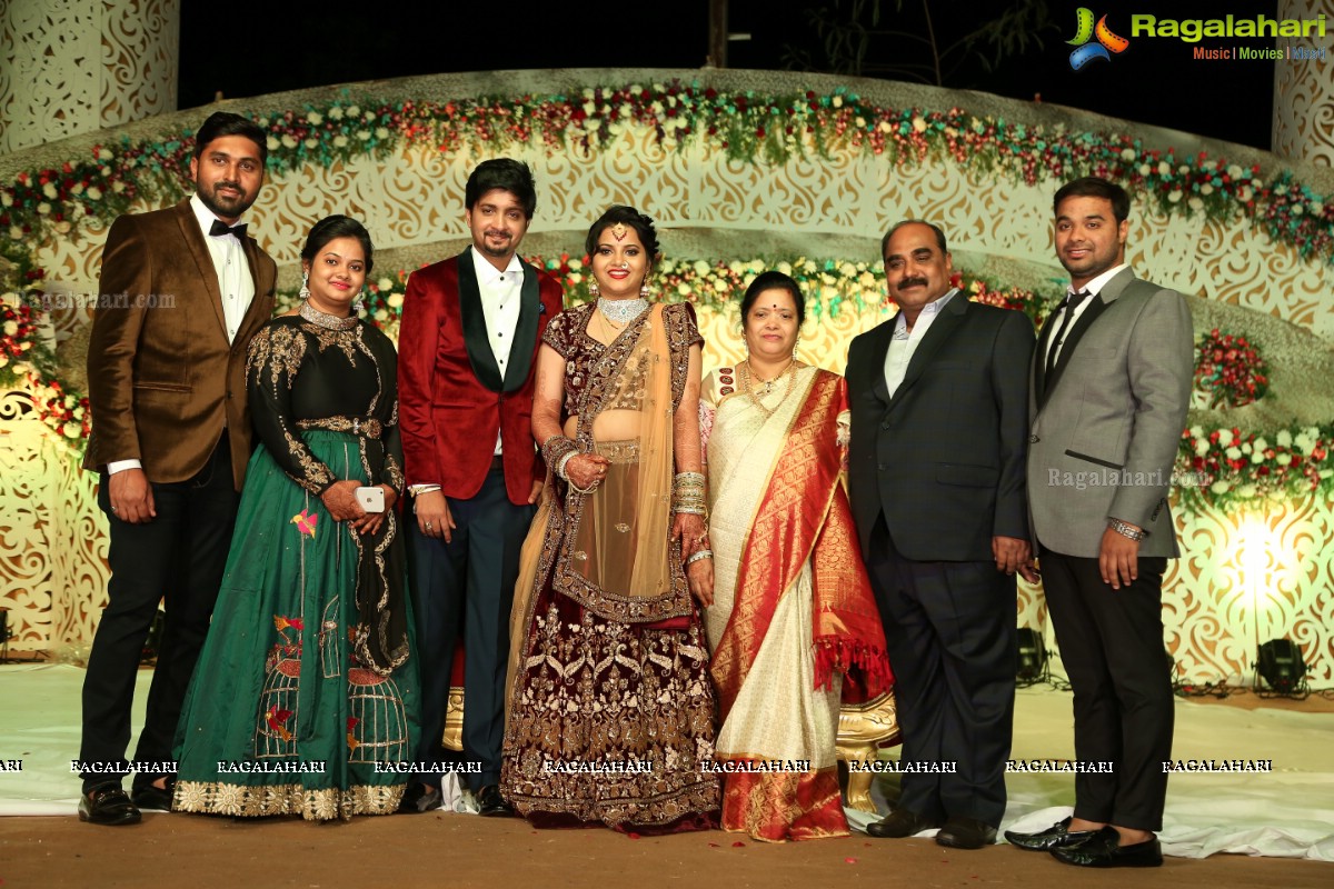 Grand Wedding Reception of Vishnu Vardhini and Anup Chand at D Lake View Resort, Hyderabad