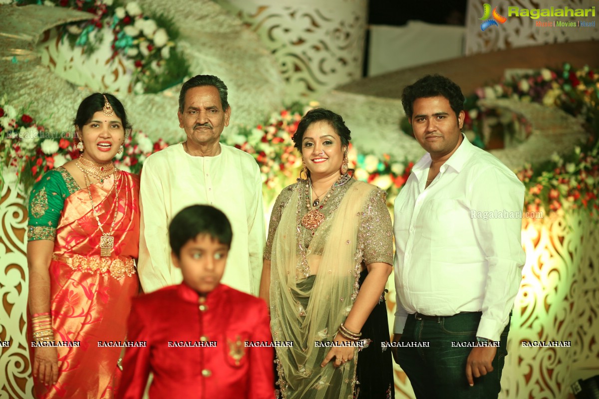 Grand Wedding Reception of Vishnu Vardhini and Anup Chand at D Lake View Resort, Hyderabad