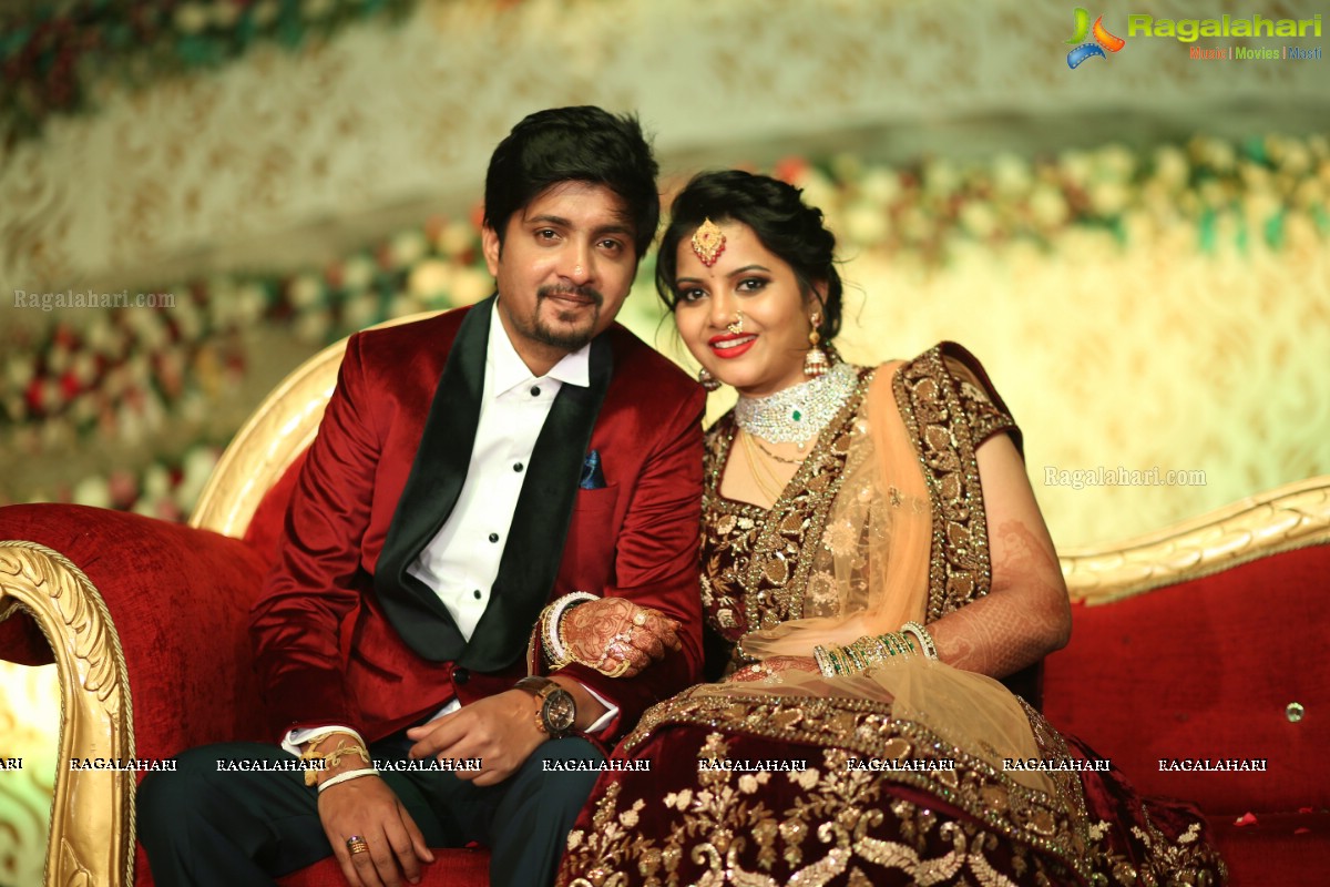 Grand Wedding Reception of Vishnu Vardhini and Anup Chand at D Lake View Resort, Hyderabad