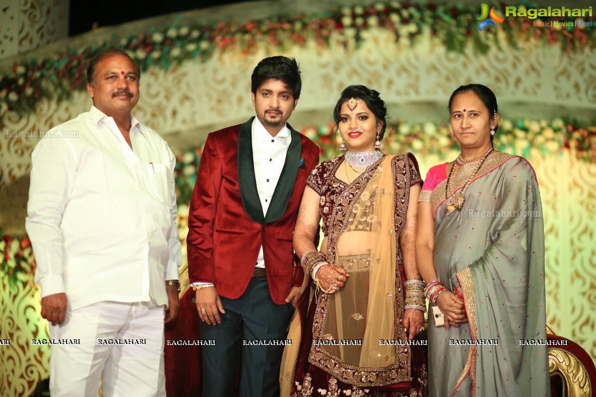 Grand Wedding Reception of Vishnu Vardhini and Anup Chand at D Lake View Resort, Hyderabad