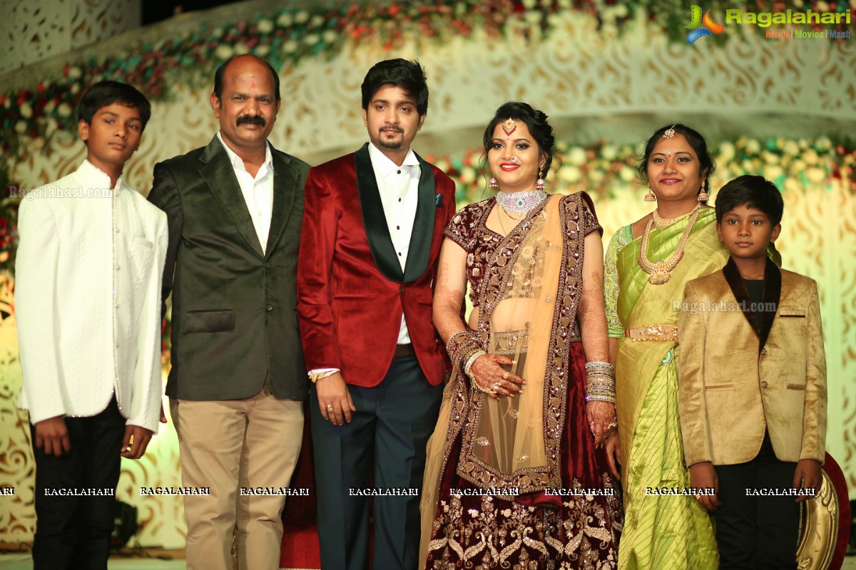 Grand Wedding Reception of Vishnu Vardhini and Anup Chand at D Lake View Resort, Hyderabad