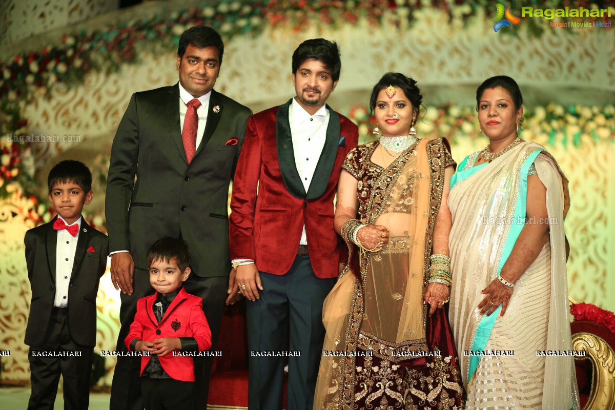 Grand Wedding Reception of Vishnu Vardhini and Anup Chand at D Lake View Resort, Hyderabad